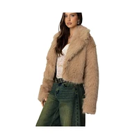 Edikted Women's Sierra Oversized Faux Fur Jacket