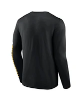 Fanatics Men's Black Pittsburgh Steelers Helmet Platform Long Sleeve T-shirt