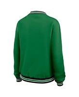 Wear by Erin Andrews Women's Green New York Jets Oversized Long Sleeve V-Neck Sweatshirt