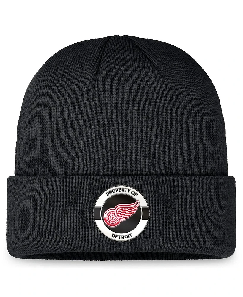 Fanatics Men's Black Detroit Red Wings Authentic Pro Training Camp Cuffed Knit Hat