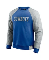 Darius Rucker Collection by Fanatics Men's Blue/Gray Dallas Cowboys Throwback Color Block Raglan Pullover Sweatshirt