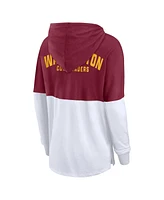 Fanatics Women's Burgundy/White Washington Commanders Backup Option Long Sleeve Hoodie T-Shirt