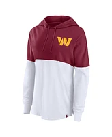 Fanatics Women's Burgundy/White Washington Commanders Backup Option Long Sleeve Hoodie T-Shirt