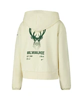 Nike Women's Cream Milwaukee Bucks Courtside Standard Issue Performance Pullover Hoodie