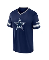 Fanatics Men's Navy Dallas Cowboys Stripe Stacking V-Neck T-Shirt