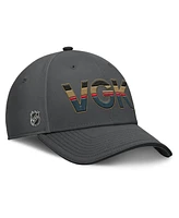 Fanatics Men's Gray Vegas Golden Knights Authentic Pro Rink Team Code Flex Hat