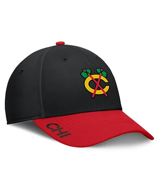 Fanatics Men's Black/Red Chicago Blackhawks Authentic Pro Rink Flex Hat