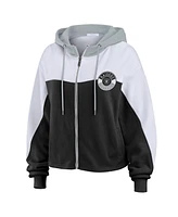 Wear by Erin Andrews Women's Black Las Vegas Raiders Plus Color Block Full-Zip Hoodie