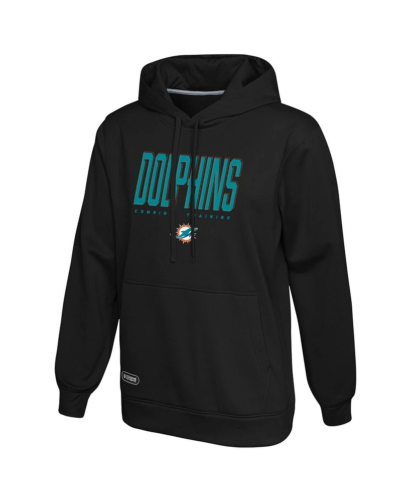 Outerstuff Men's Black Miami Dolphins Combine Authentic Pullover Hoodie