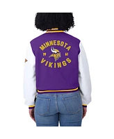 Wear by Erin Andrews Women's Purple/White Minnesota Vikings Varsity Full-Zip Jacket