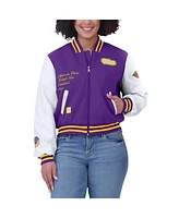 Wear by Erin Andrews Women's Purple/White Minnesota Vikings Varsity Full-Zip Jacket