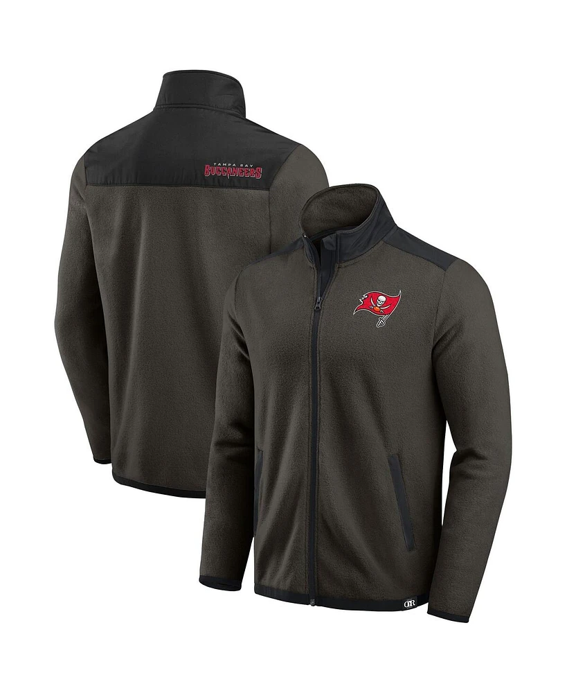 Fanatics Men's Pewter Tampa Bay Buccaneers Color Block Polar Fleece Full-Zip Jacket