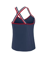 Wear by Erin Andrews Women's Navy Atlanta Braves Cross Strap Tank Top