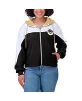 Wear by Erin Andrews Women's Black Purdue Boilermakers Color-Block Full-Zip Hoodie