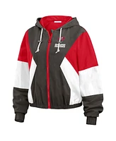 Wear by Erin Andrews Women's Red Tampa Bay Buccaneers Color Block Full-zip Windbreaker Jacket