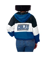 Wear by Erin Andrews Women's Blue Indianapolis Colts Color Block Full-zip Windbreaker Jacket