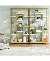 Tribesigns 71” Tall Bookshelf with Metal Frame and Open Display Shelf,Bookcases and Bookshelves