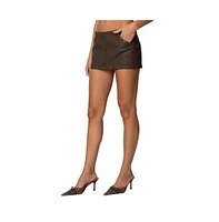 Edikted Women's Stormi Faux Leather Mini Skort