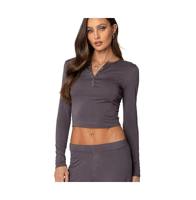 Edikted Women's Kait Henley Top