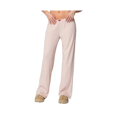 Edikted Women's Roselle Ribbed Pants - Light