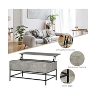 Slickblue Top Coffee Table with Modern Design, Grey Finish