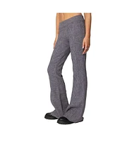 Edikted Women's Ray Cable Knit Flared Pants