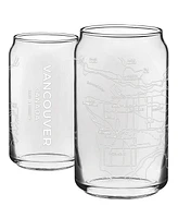 Narbo The Can Vancouver Map Everyday Glassware, Set of 2