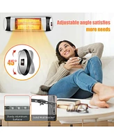 Gymax Wall-Mounted Electric Heater Patio Infrared Heater W/ Remote Control