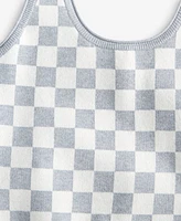 State of Day Women's Checkered Loungewear Bralette Short Set, Exclusively at Macy's