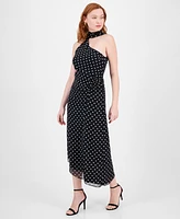 Rachel Roy Women's Hope Printed Asymmetric Halter Dress