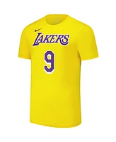 Nike Men's and Women's Bronny James Gold Los Angeles Lakers Name Number T-Shirt