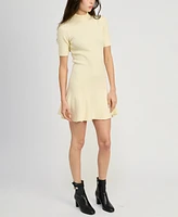 En Saison Women's Sanam Mock-Neck Mini Sweater Dress