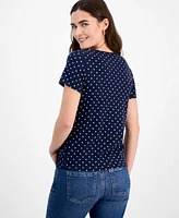 Style & Co Women's Printed Scoop-Neck Short-Sleeve Top, Exclusively at Macy's