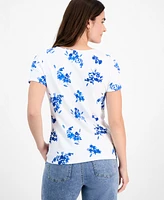 Style & Co Women's Printed Scoop-Neck Short-Sleeve T-Shirt, Exclusively at Macy's