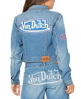 Von Dutch Women's Zip-Front Denim Jacket, Exclusively at Macy's