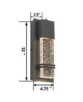 Flynama 1-Light Dusk to Down Outdoor HardWired Wall Lantern Sconce With Led
