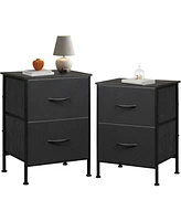 Wlive Nightstand Set of 2 Drawer Dresser for Bedroom Small with Drawers Bedside Furniture Night Stand End Table College Dorm