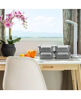 Iris Usa 2.7 Qt. Plastic Storage Bins with Lids, Secure Latch, Gray 4Pk