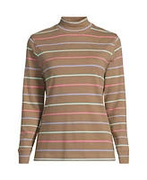 Lands' End Petite Relaxed Cotton Long Sleeve Mock Turtleneck