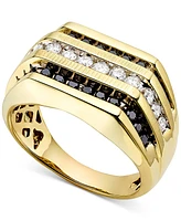 Men's White and Black Diamond (1 ct. t.w.) Ring