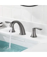 gaomon Bathroom Sink Faucet 3 Hole with Stainless Steel Pop up Drain and cUPC Hose