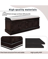 Slickblue Storage Bench with 4 Doors and Adjustable Shelves Versatile Storage Solution for Any Room