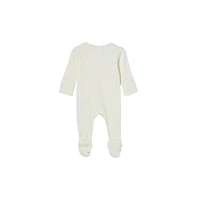 Cotton On Baby Boys Organic Pointelle Zip All One Romper