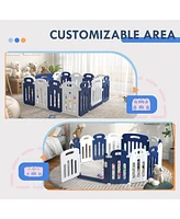 Baby Playpen, 14 Panels Sturdy Safety Play Yard for Babies and Toddlers, 57" x 57" Foldable Baby Playard, Indoor Outdoor Kids Activity Cente