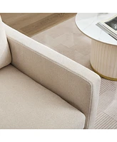 29.92'' Swivel Accent Chair, Upholstered Skirted Swivel Chair with Removable Back Cushion, 360 Degree Comfy Armchair for Living Room, Nursery, Lounge