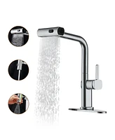 Mondawe 360° Swivel Single Handle Pull Out Sprayer Kitchen Faucet