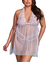 Hauty Women's Dotted Mesh Lingerie Set