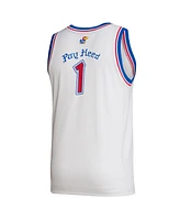 Adidas Men's 1 White Kansas Jayhawks Alternate Swingman Jersey