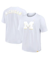 Jordan Men's White Michigan Wolverines 2-Hit Statement Max90 T-Shirt