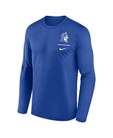 Nike Men's Royal Duke Blue Devils Alternate Logo Lockup Legend Performance Long Sleeve T-Shirt